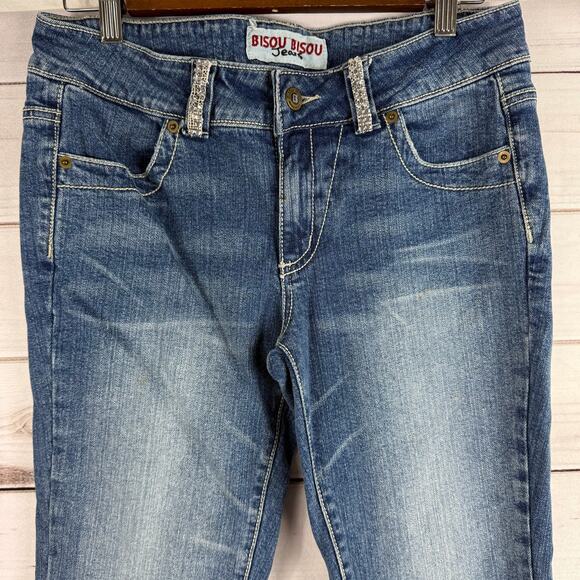 BISOU BISOU JEANS Women's Size‎ 6 Bling Rhinestone Bootcut Jeans - Picture 3 of 9